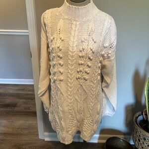 Milano  Popcorn Pullover Sweater | Cream Textured Knit | Size m